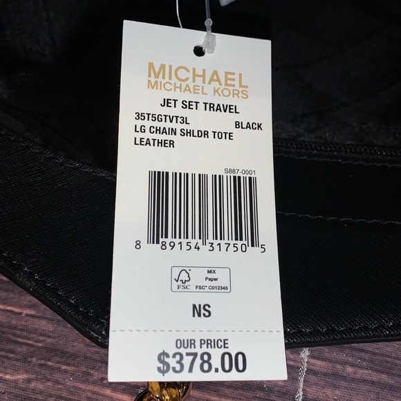 MICHAEL KORS LARGE CHAIN BLACK JET SET TRAVEL - Picture 3 of 8